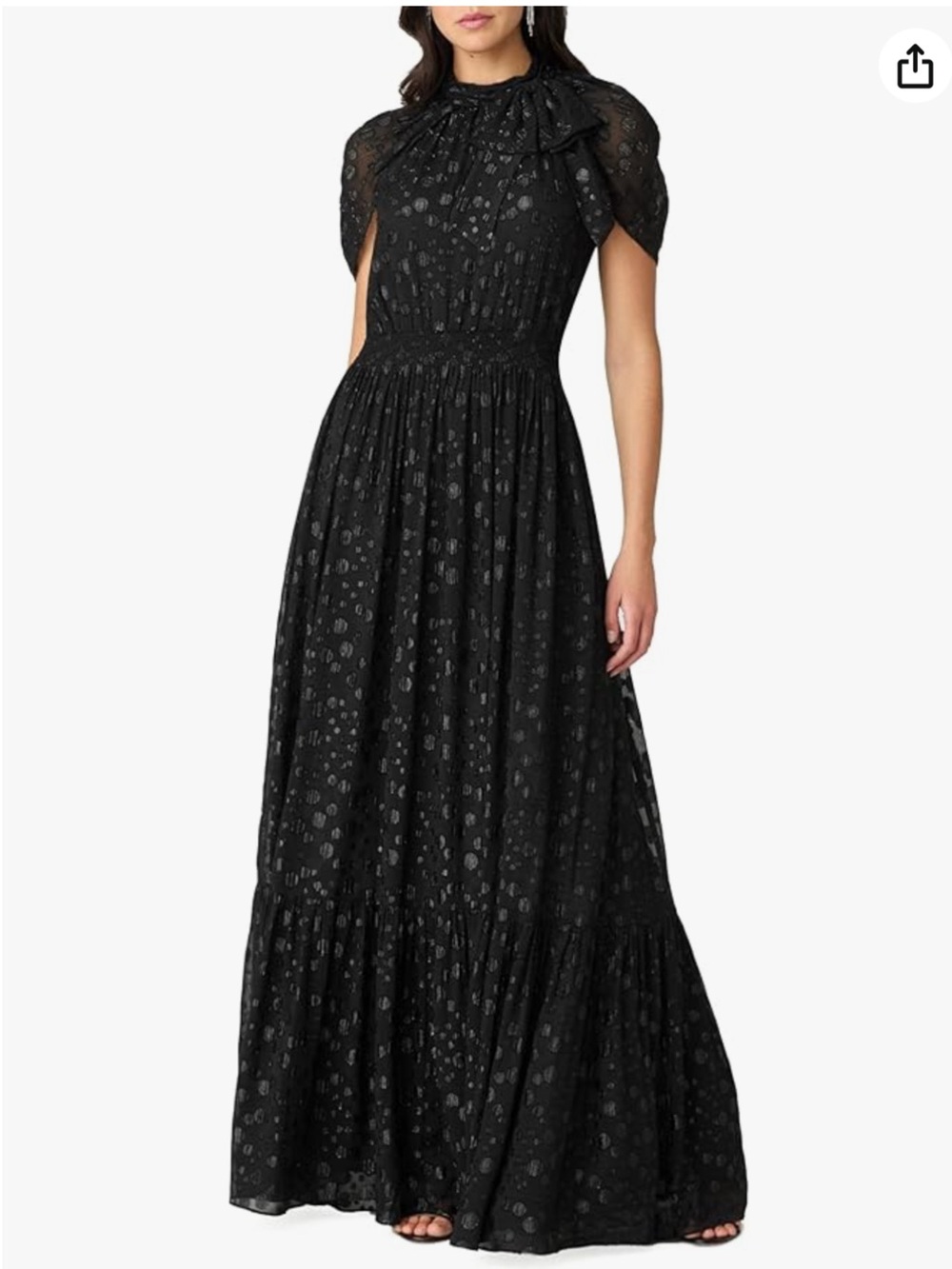 Shoshanna midnight clip dot chiffon Misha dress
